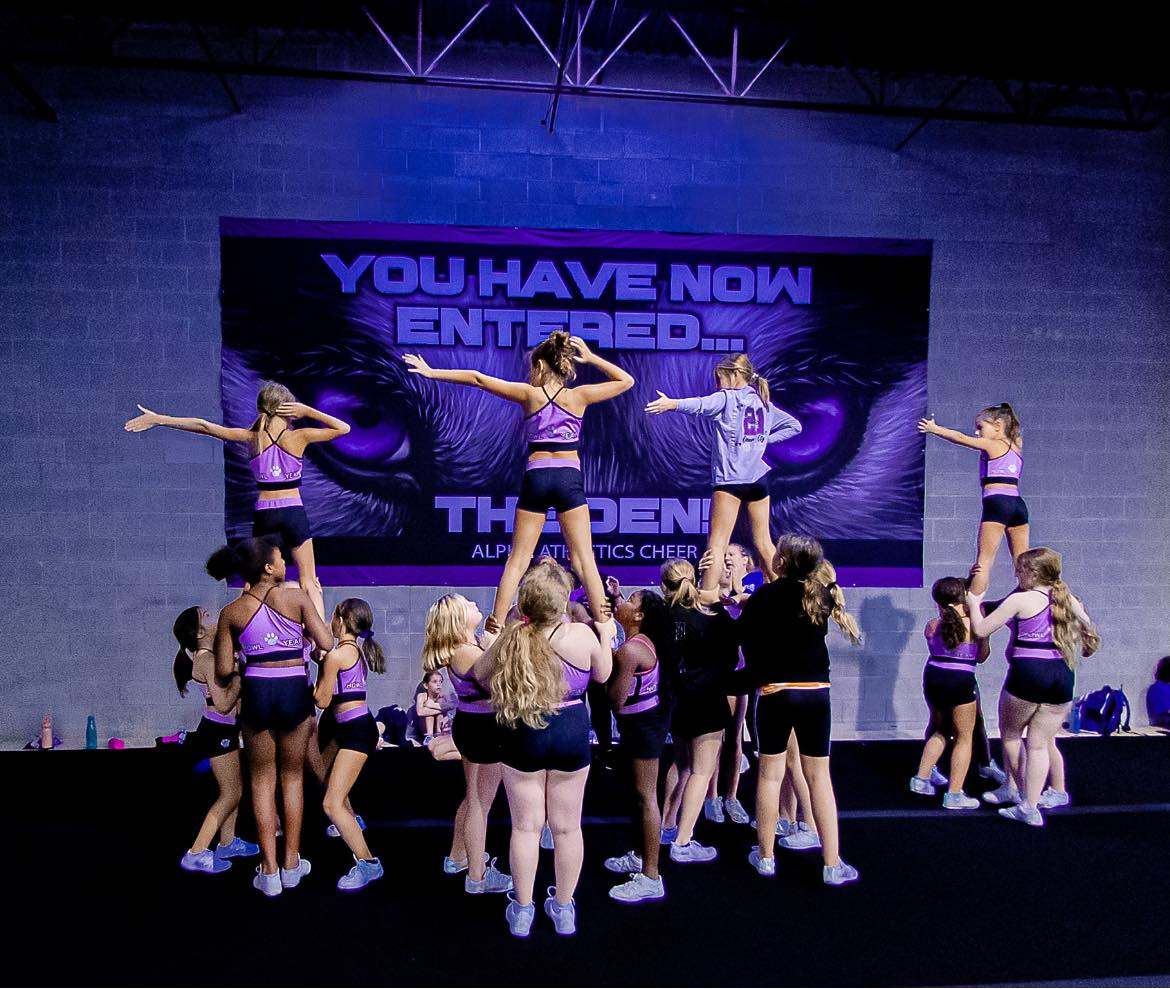 Alpha Athletics Cheer on X: Still in awe of our routines!! We cannot wait  to show em off!! 🔥🤩💜 #alphahowlyeah @bigredchoreography   / X